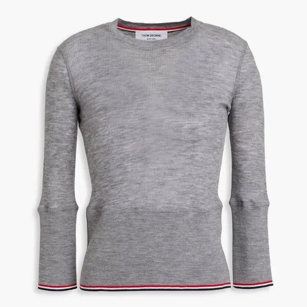 THOM BROWNE 
Ribbed Wool Sweater
